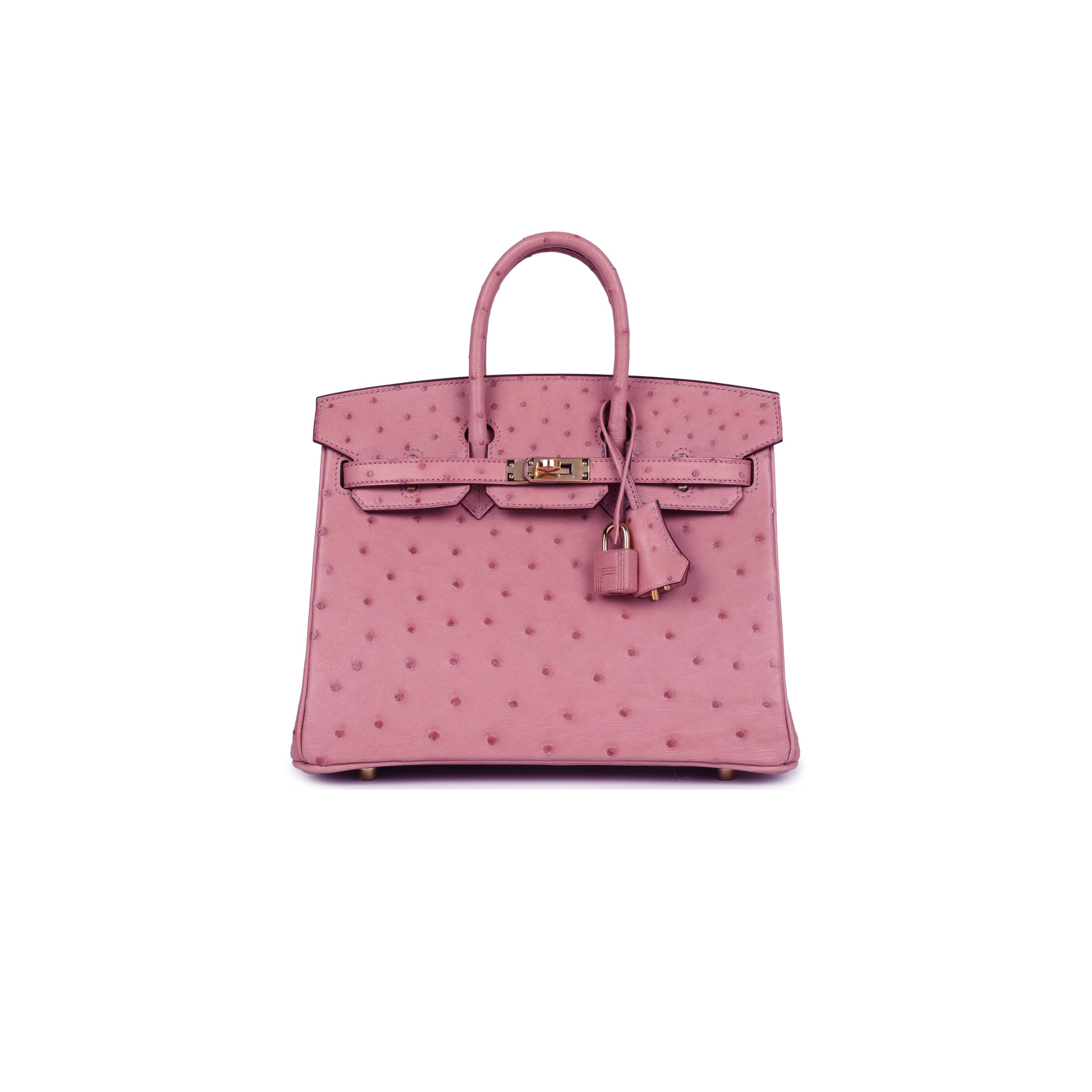 H**mes master birkin 25 ostrich wisteria gold buckle h041944ck82 (25*20*13cm)